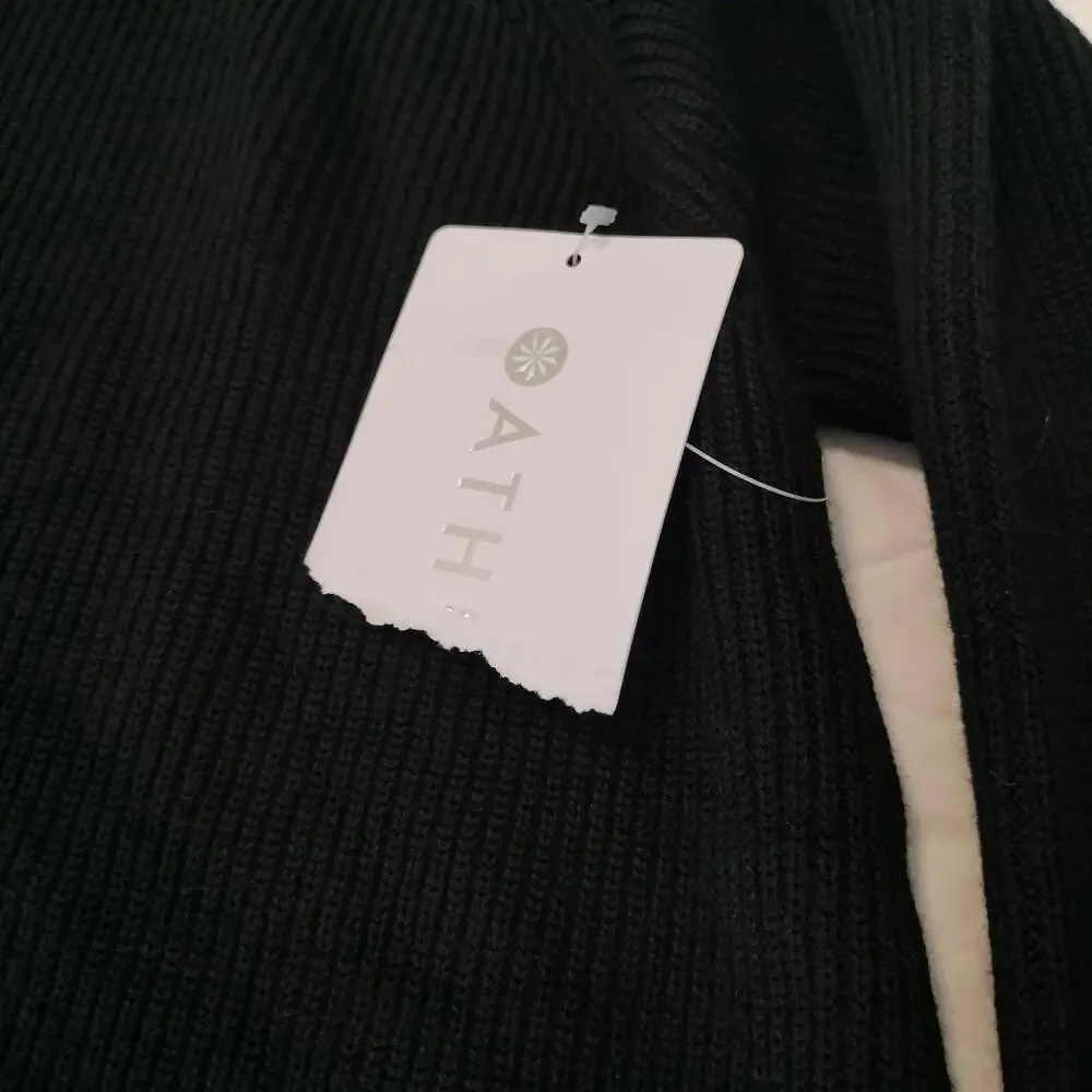 Athleta NWT Women's Black Hanover V-Neck Wool Blend Sweater Size Large - Picture 9 of 9